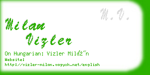 milan vizler business card